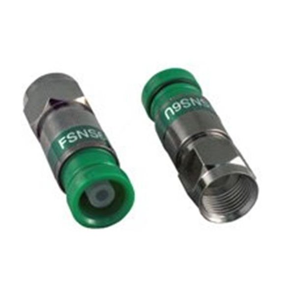 Icm ICM ICMFSNS6U RG6 Female Connector; Green ICMFSNS6U